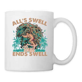 All's Swell That Ends Swell - Surfing - Surfer - Mug - white - Right