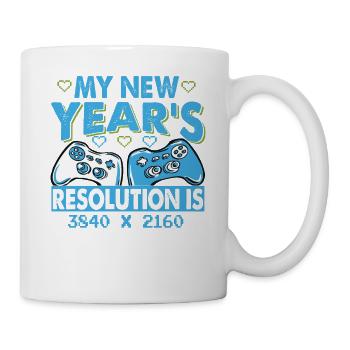 Ma résolution du Nouvel An est de 3840 x 2160 - Joueur - Mug blanc - blanc - Droite