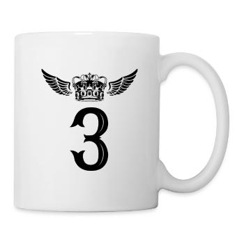 3 Zahl Krone - Tasse - Weiß - Rechts