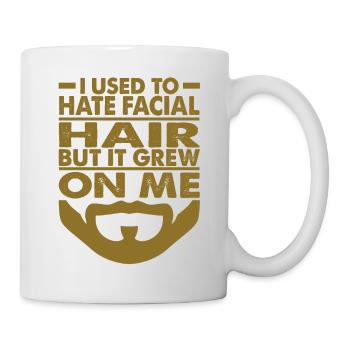 J’avais l’habitude de détester les poils du visage - Blagues de papa - Barbes - Mug blanc - blanc - Droite