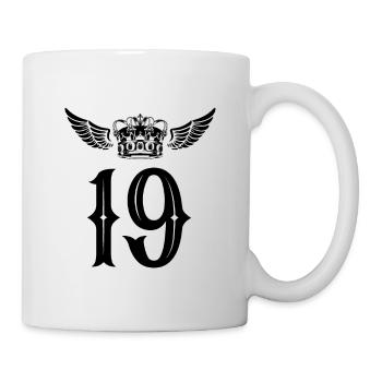 19 Zahl Krone - Tasse - Weiß - Rechts
