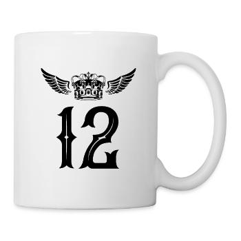 12 Zahl Krone - Tasse - Weiß - Rechts
