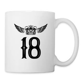 18 Zahl Krone - Tasse - Weiß - Rechts