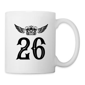 26 Zahl Krone - Tasse - Weiß - Rechts