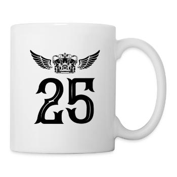 25 Zahl Krone - Tasse - Weiß - Rechts