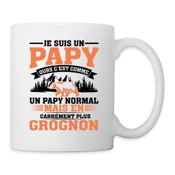 Papy Ours Plus Grognon Anniversaire Noël Cadeau - Mug blanc - blanc - Droite
