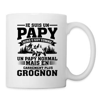 Papy Ours Plus Grognon Anniversaire Noël Cadeau - Mug blanc - blanc - Droite