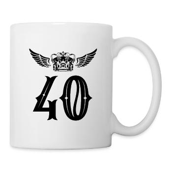 40 Zahl Krone - Tasse - Weiß - Rechts