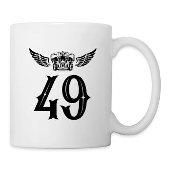 49 Zahl Krone - Tasse - Weiß - Rechts