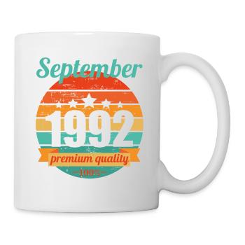 Né en septembre 1992 30 ans 30s 30e anniversaire - Mug blanc - blanc - Droite