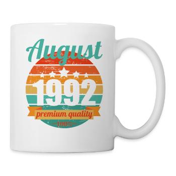 Né en août 1992 30 ans 30s 30e anniversaire - Mug blanc - blanc - Droite