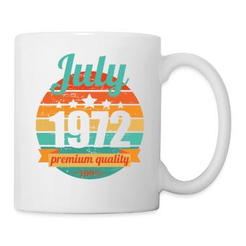 Né en juillet 1972 50 ans 50s 50e anniversaire - Mug blanc - blanc - Droite