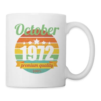 Né en octobre 1972 50 ans 50s 50e anniversaire - Mug blanc - blanc - Droite