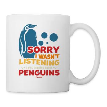 Désolé de ne pas écouter penguins - Mug blanc - blanc - Droite