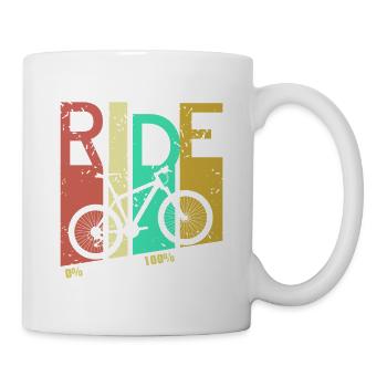 Retro RIDE 0% Emission 100% Emotion Cycling Tea - Mug - white - Right