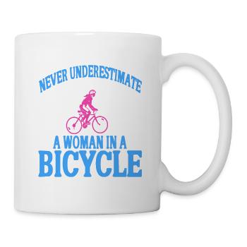 Never Underestimate A Woman In a Bicycle Tee - Mug - white - Right
