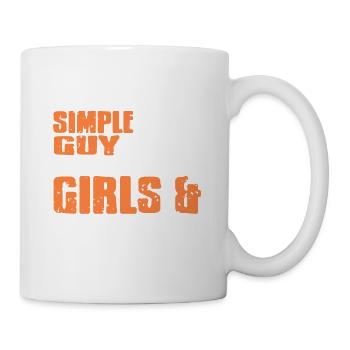 I'm a Simple Guy I Like Girls & Bicycle T-Shirt - Tasse - Weiß - Rechts