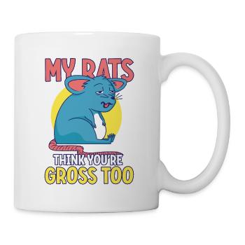 Rat Rongeur Animal de compagnie Propriétaires de rats Rat domestique Rat domestique - Mug blanc - blanc - Droite