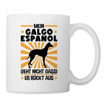 Galgo Espanol Gassi gehen Windhund - Tasse - Weiß - Rechts