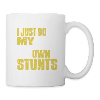 I Just Do My Own Stunts Cycling T-Shirt Present - Tasse - Weiß - Rechts