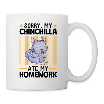 Mon chinchilla a mangé mes devoirs - Mug blanc - blanc - Droite