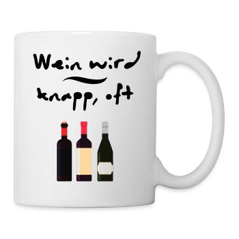 witziges Wein wird knapp trinken Design - Tasse - Weiß - Rechts