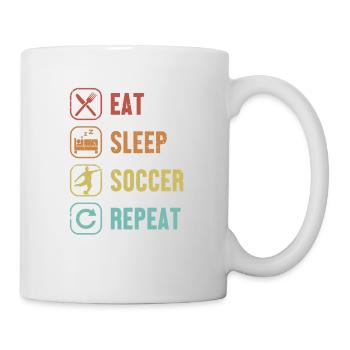 Eat Sleep Soccer Repeat Fußball Goal Keeper - Mug - white - Right