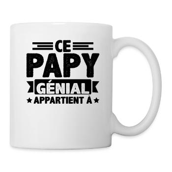 Ce papy génial appartient à [NOM] - Mug blanc - blanc - Droite