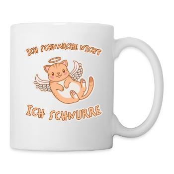 Schnurren Schnarchen Schlaf Spruch Katzen Geschenk - Tasse - Weiß - Rechts