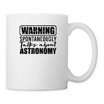 Warning parle spontanément d’astronomie - - Mug blanc - blanc - Droite