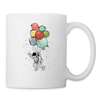 Astronaute tenant Planet Balloons Space - - Mug blanc - blanc - Droite