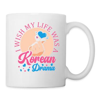J’aimerais que ma vie soit coréenne - Mug blanc - blanc - Droite