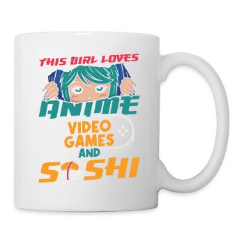 Dieses Mädchen Liebt Anime Und Sushi-liebhaber - Tasse - Weiß - Rechts