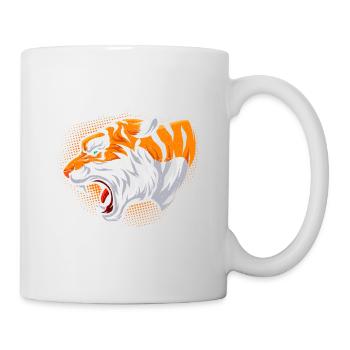 Tiger Brüllen - Tasse - Weiß - Rechts