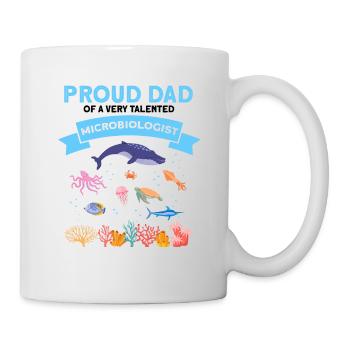 Fier Papa Microbiologie Biologie Biologiste Mer - Mug blanc - blanc - Droite
