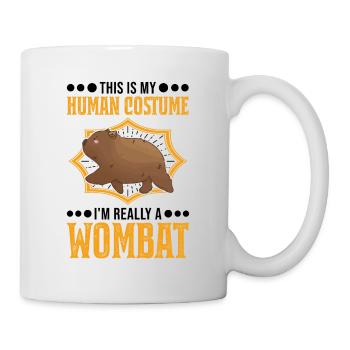 C’est mon costume humain, je suis vraiment un Wombat - Mug blanc - blanc - Droite