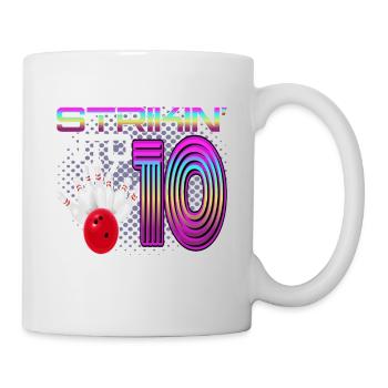 Striking Into 10 Bowling Bowler Celebration pour le 10. - Mug blanc - blanc - Droite