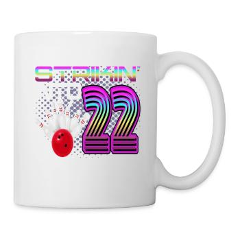 Striking Into 22 Bowling Bowler 22nd Birthday - Mug - white - Right