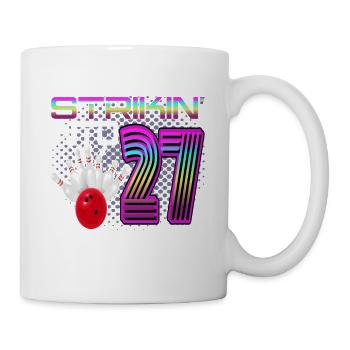 Frapper dans 27 Bowling Bowler 27e anniversaire - Mug blanc - blanc - Droite