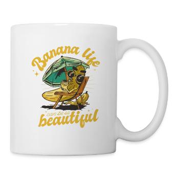 Banane das Leben kann so schön sein lustiges Desig - Tasse - Weiß - Rechts