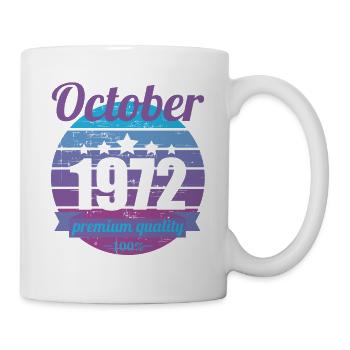 Né en octobre 1972 50 ans 50s 50e anniversaire - Mug blanc - blanc - Droite