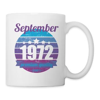 Né en septembre 1972 50 ans 50s 50e anniversaire - Mug blanc - blanc - Droite