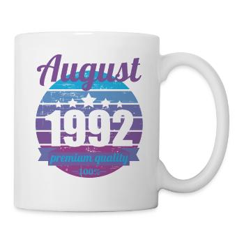 Né en août 1992 30 ans 30s 30e anniversaire - Mug blanc - blanc - Droite