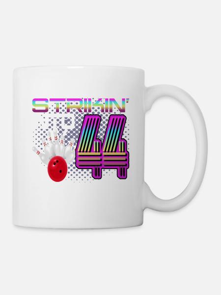 Striking Into 44 Bowling Bowler 44th Birthday - Mug - white
