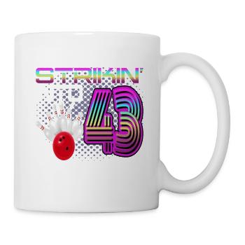 Frapper dans 43 Bowling Bowler 43e anniversaire - Mug blanc - blanc - Droite