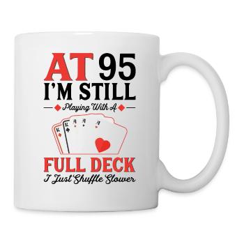 Jeux de cartes de jeu – 95e anniversaire - Mug blanc - blanc - Droite