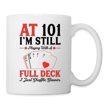 Deckkarten Spielen – 101. Geburtstag - Tasse - Weiß - Rechts