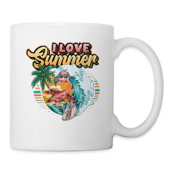 I Love Summer Vacation Hello Summer Surfen - Tasse - Weiß - Rechts