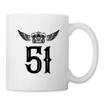51 Zahl Krone - Tasse - Weiß - Rechts
