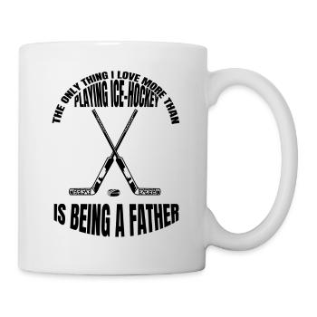 Eishockey Vater Wintersport Papa Eishockeyteam Dad - Tasse - Weiß - Rechts